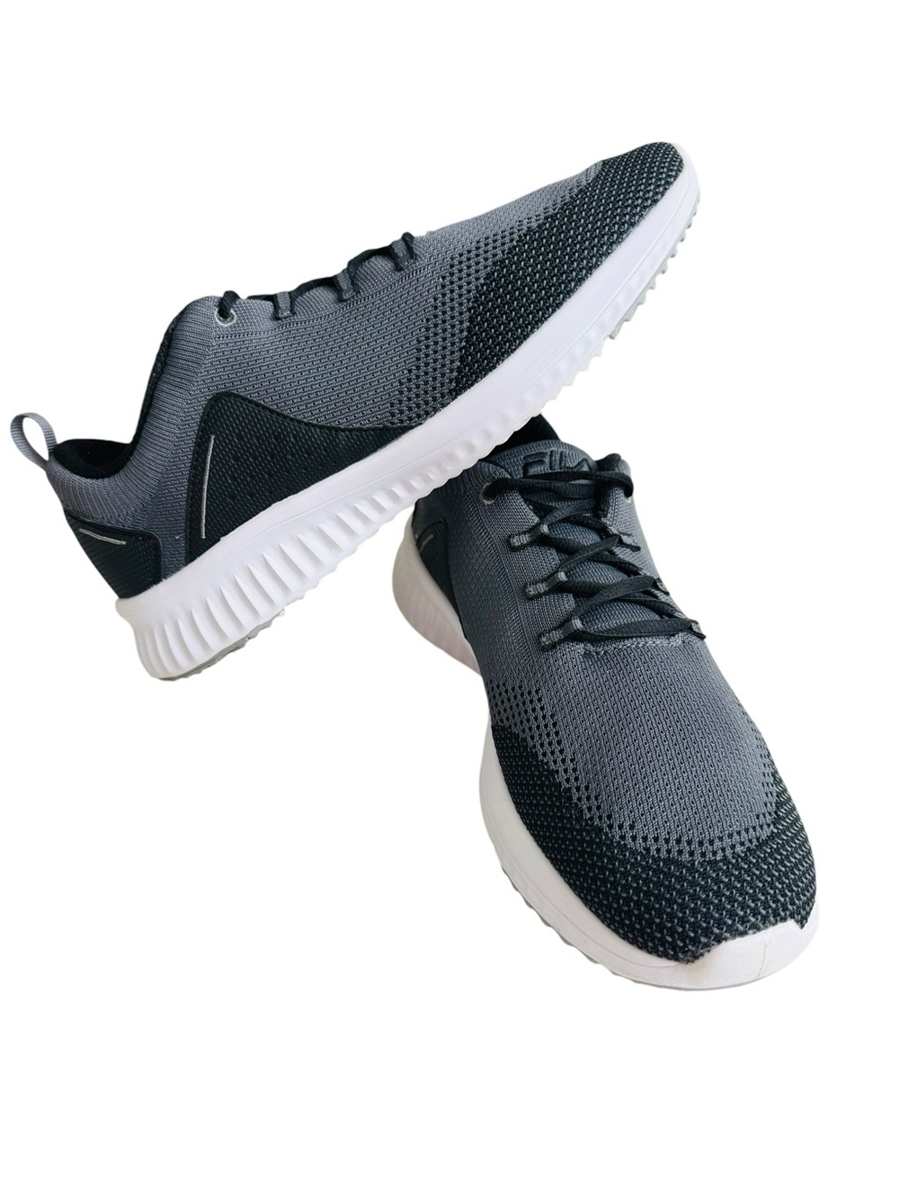FILA Men’s Size 12 Gray Black Knit Running Walking Athletic Sneakers